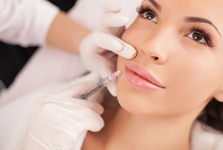 A woman receiving BOTOX injections