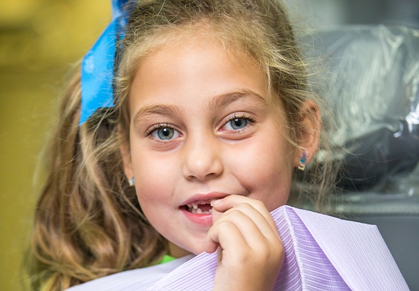 Young girl at children's dentistry appointment