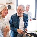 group of people talking and laughing