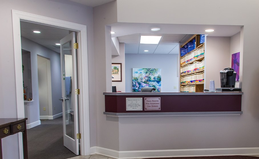 Dental office recpetion desk