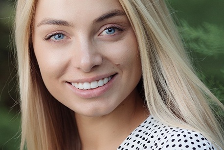 woman smiling with veneers in Loveland