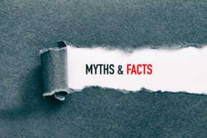 Myths and facts under torn paper
