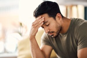 Man with mental health struggles